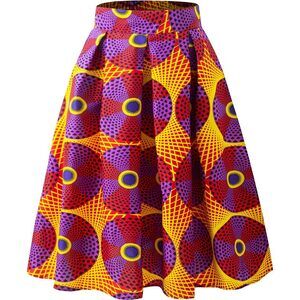 7080 Afriacn Wax Print Skirt Dashiki Print Skirt Ankara Circle Skirt